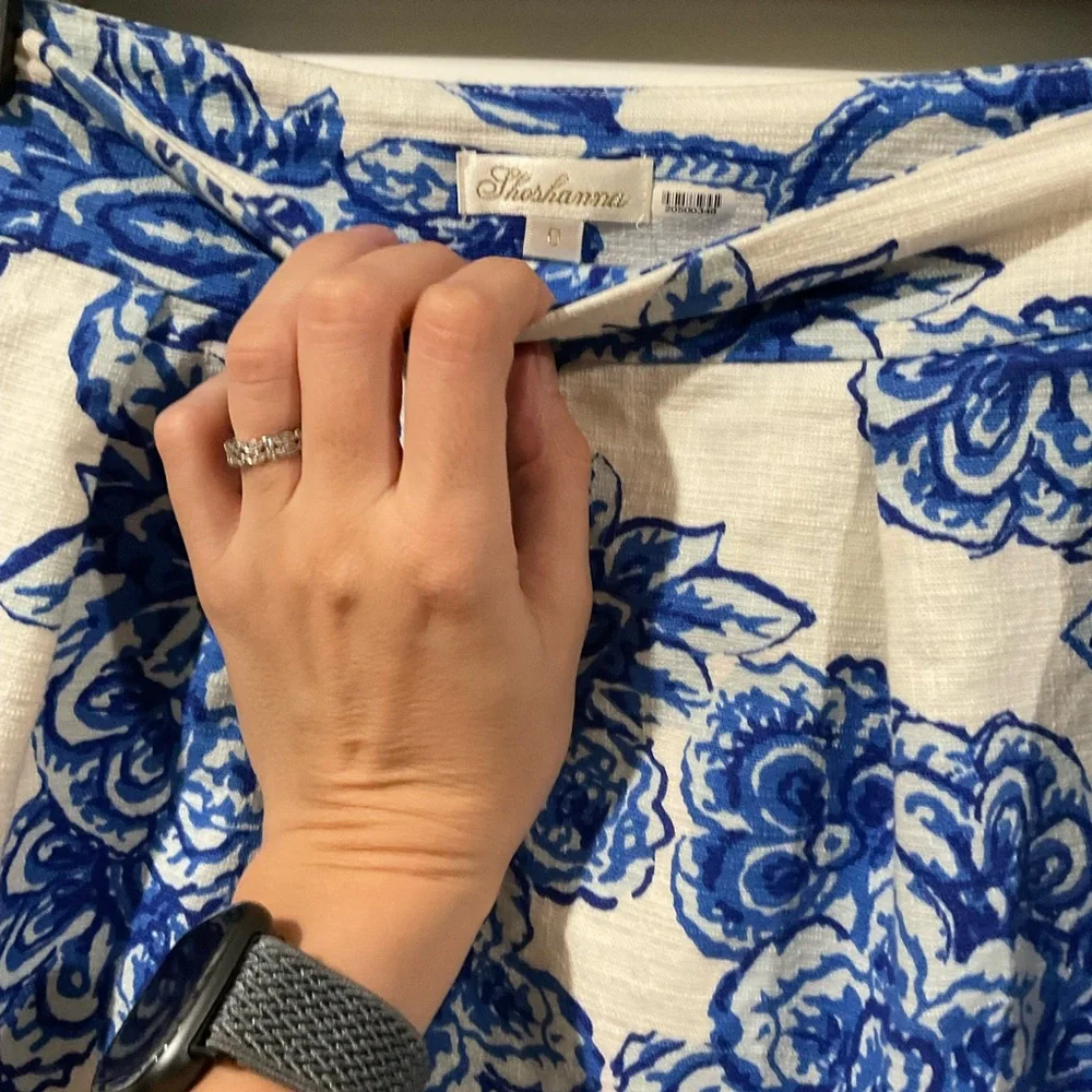 Shoshanna Blue and White A-Line Skirt - Picture 3 of 6